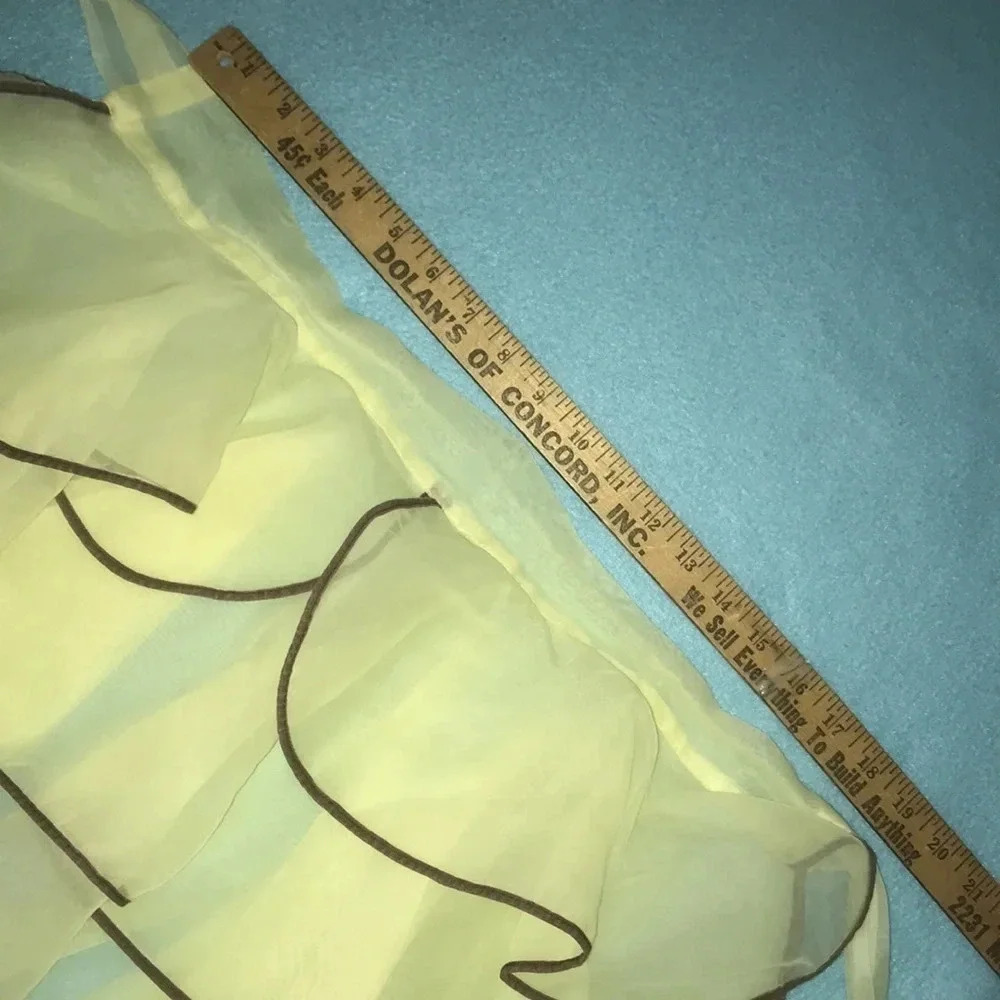 Apron 1970’s Vintage yellow and brown semi sheer ruffles one size fits all - Picture 7 of 7